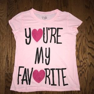 “You’re My Favorite” baby pink top with sparkly heart. Large Valentine’s Day/any
